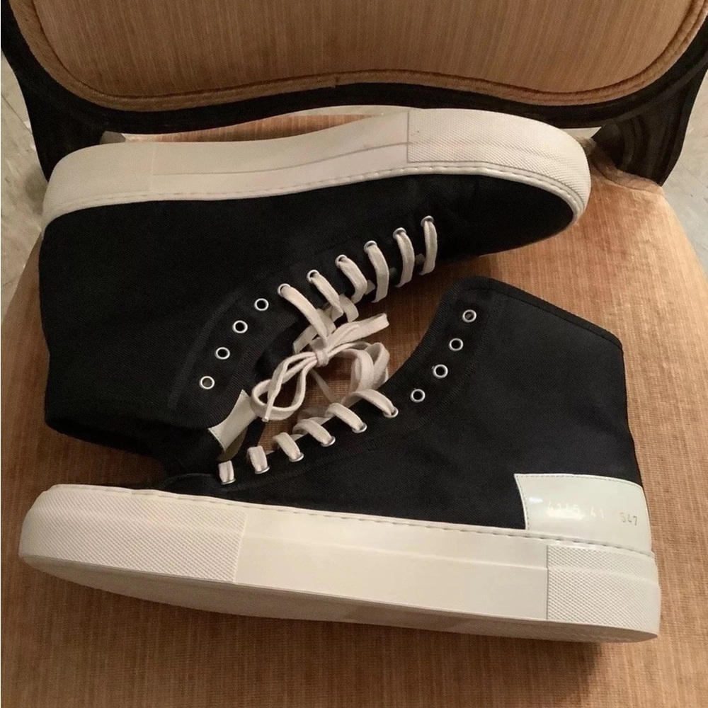 Woman By Common Projects Black Canvas High Top Sneakers Sz. 41 Style 414… - Picture 6 of 12